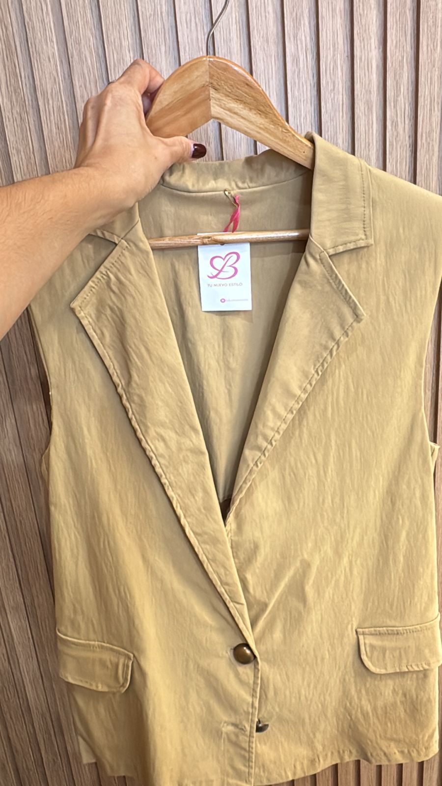 Chaleco largo beige bengalina